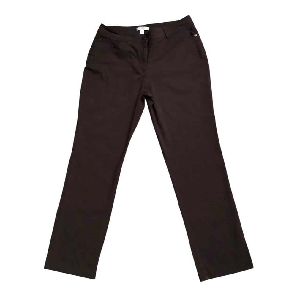 Dana Buchman Brown Pants Womens Size 10 Straight Leg Stretch Career Work